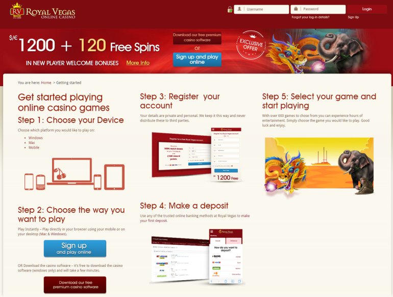 royal vegas casino registration